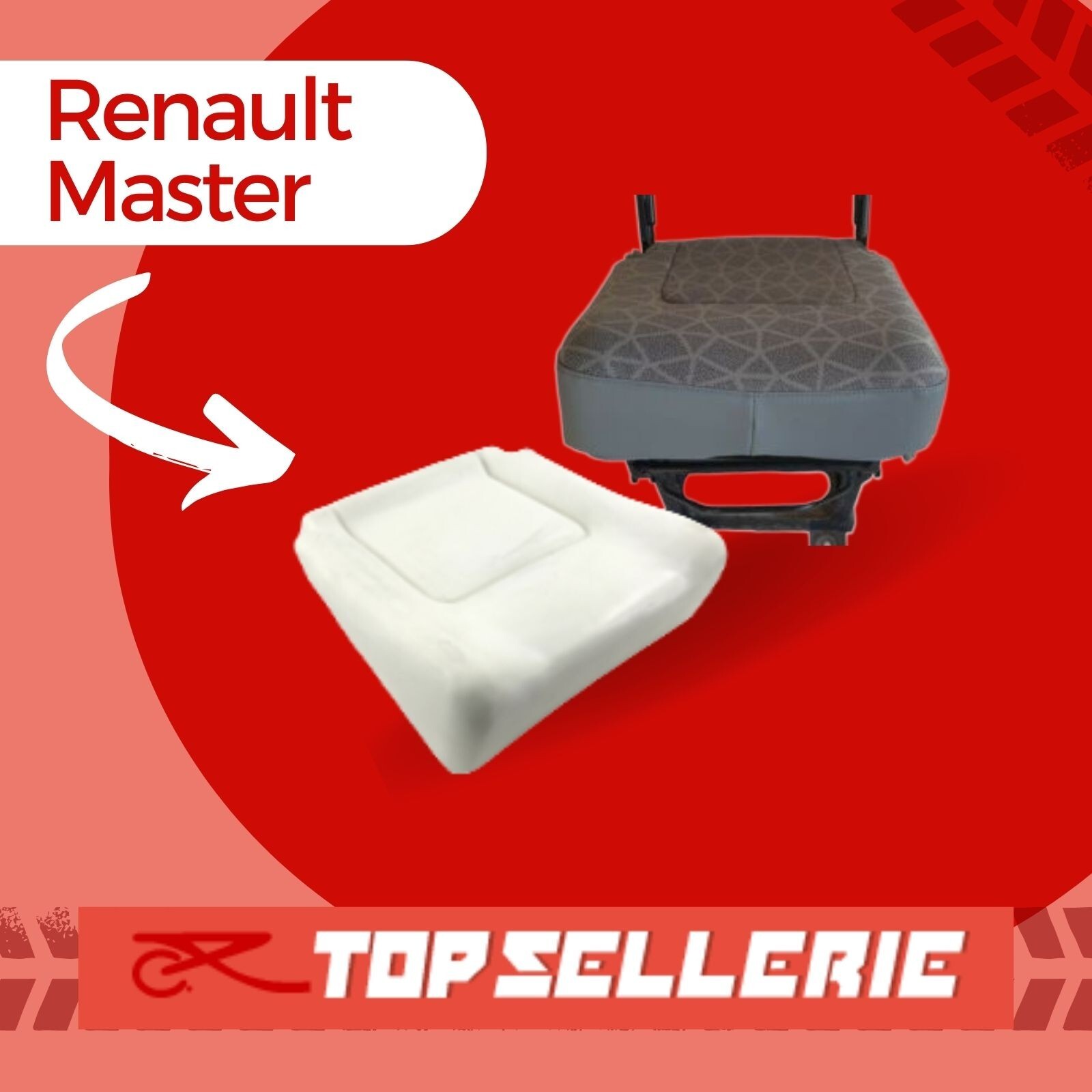 Garniture Renault Master 2 tissu Veloum et mousse assise 1997-2003 MA01 HA11