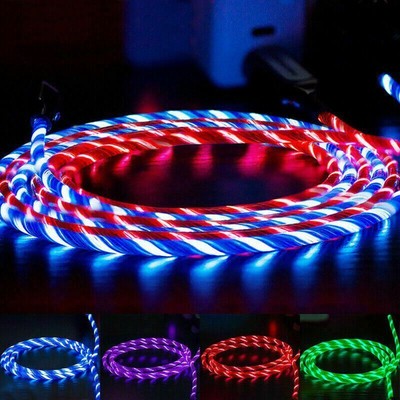 LED Light Up Charging Charger Cable USB Cord For iPhone Android Type C