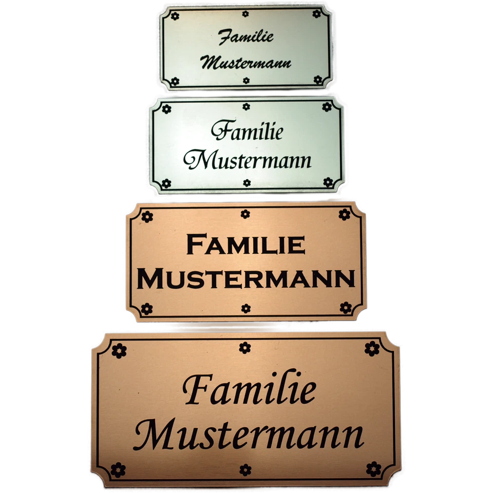 LASER-FANTASY Türschild Gravur personalisiert Namensschild Klingelschild Hausschild Plakette