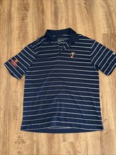 Nike Golf Navy Striped Mickey Mouse Embroidered Polo Size Large Quick Dry
