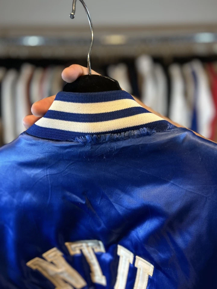 Kentucky Wildcats Vintage 70s/80s Velva Sheen Satin Bomber Jacket - Blue Varsity - Image 3 of 4