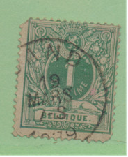 Belgium Stamp Scott #28, Used, 1919 Cancel