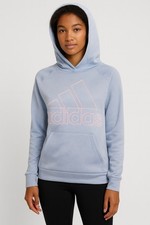 Adidas Climawarm Womens Small Blue Pink Spell Out Hoodie