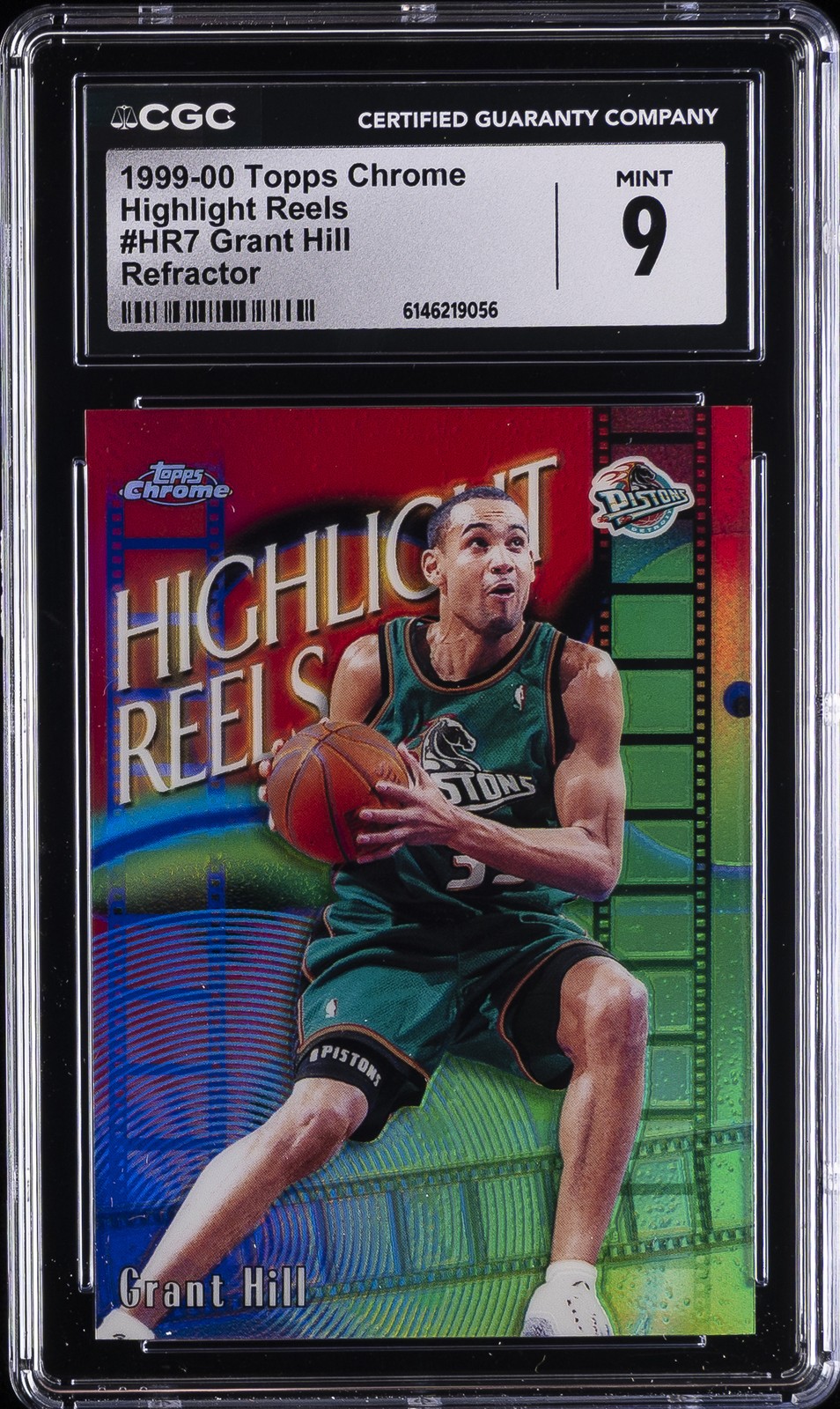 1999-00 TOPPS CHROME HIGHLIGHT REELS, REFRACTOR #HR7 GRANT HILL CGC 9