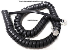 2-Pack Black Dark Gray 9Ft NEC Phone Handset Cord Electra 824 ETW Pro Series 3