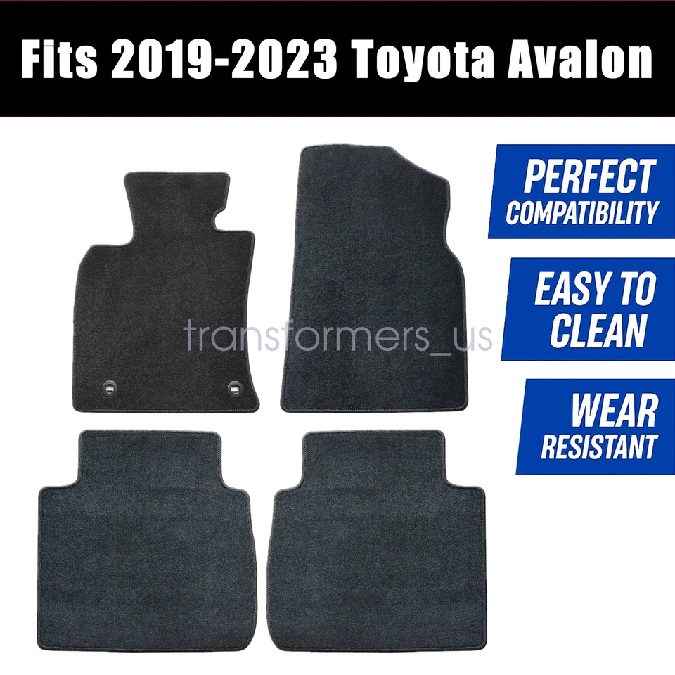 Tapetes de assoalho dianteiros e traseiros Toyota Avalon preto para 2019 2020 2021 2022 2023 - Imagem 2 de 4