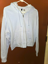 H&M Divided Women s Light Blue Fleece Full Zi...