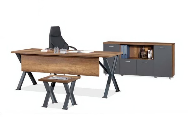 "Arbeitszimmer Set Schreibtisch X-Tischbeine Mit Couchtisch Sideboard"-image