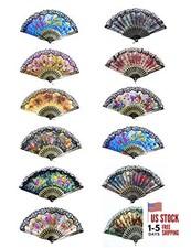Spanish Folding Hand Fan,Handheld Fans Summer Vintage Dancing Party Hand Fans