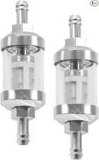 2pcs Automotive Fuel Filter Detachable Washable Metal Glass Veh Color Silver 2pcs Automotive Fuel Filter Detachable Washable Metal Glass Veh Color Silver