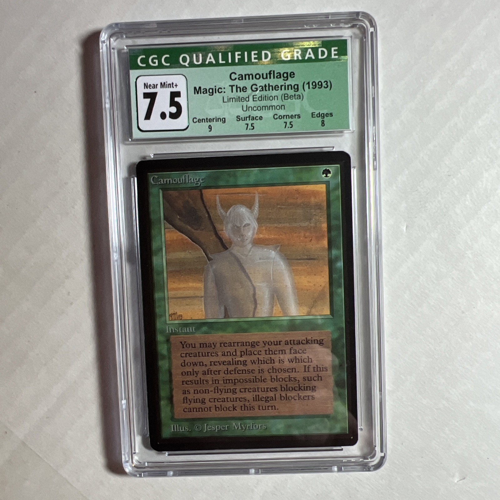 MTG Beta Camouflage CGC 7.5 Quad++ Near Mint+ (9 Centering) INKED 1993