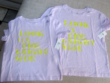 NWT Gap Girls Lavendar Tee LOOK ON THE BRIGHT SIDE XS 4 5 or M 8 Choose