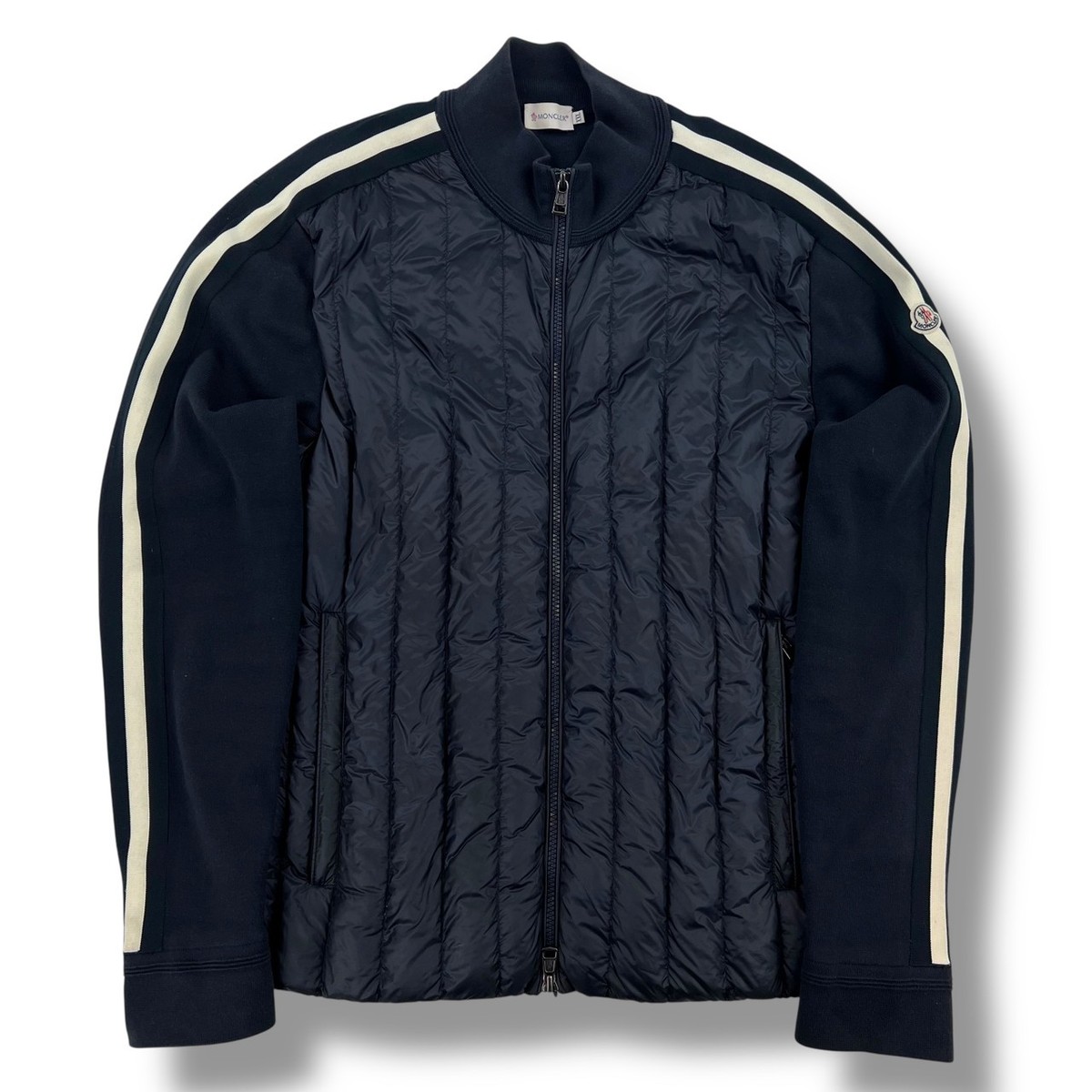 Moncler Navy Stripe Maglia Tricot Full Zip | eBay