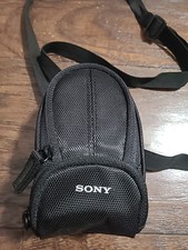 New Sony Black Camera Soft Case Multi-Zip Compartments For Cyber-shot Cross-body