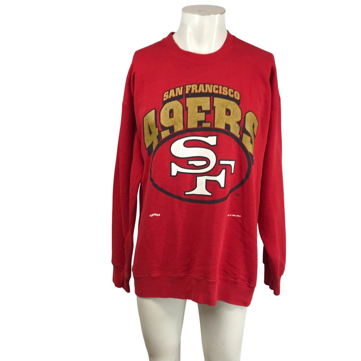 ✅️ USA製 NUTMEG アメフト 49ERS スウェット M トレーナー Vintage 1994 San Francisco 49ers Nutmeg Mills Red Sweatshirt XL