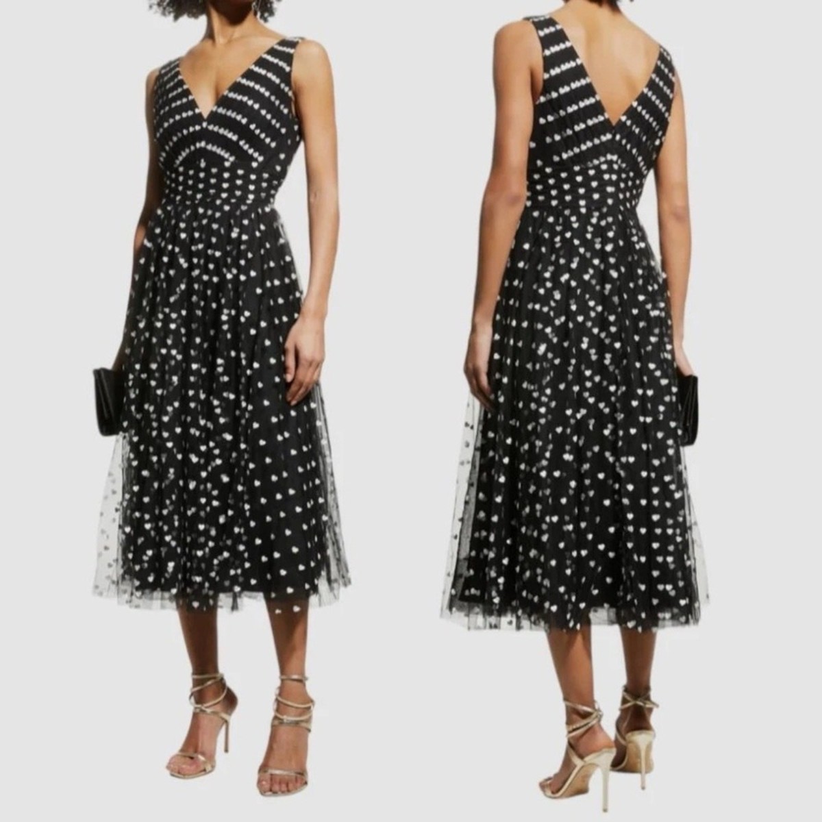 marchesa notte tulle midi dress Marchesa Notte Off-Shoulder Embroidered Tulle Midi Dress