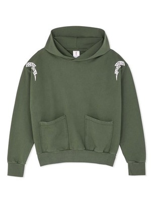 The Rad Black Kids Racer Hoodie in Green-Size Small