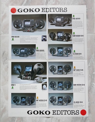 Goko Completo Super 8 Film Sound Editor Catalogo Vendita Brochure Giappone 8mm Film