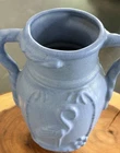 Vintage 1930s Niloak Pottery Ozark Matte Light Blue Flamingo Bird Vase Stunner