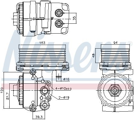 Nissens 91327 ÖLküHler, MotoröL FüR Ford Jaguar Land Rover-image