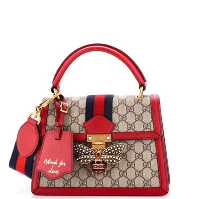 Gucci Queen Margaret Top Handle Bag GG Coated Canvas with Leather Small