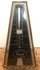Vintage Franz Keywound Metronome Solid Walnut Case Floating Mechanism  