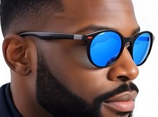 Polarized Retro Classic Shades Blue Mirror Lens Gafas de sol lentes Para Humbres