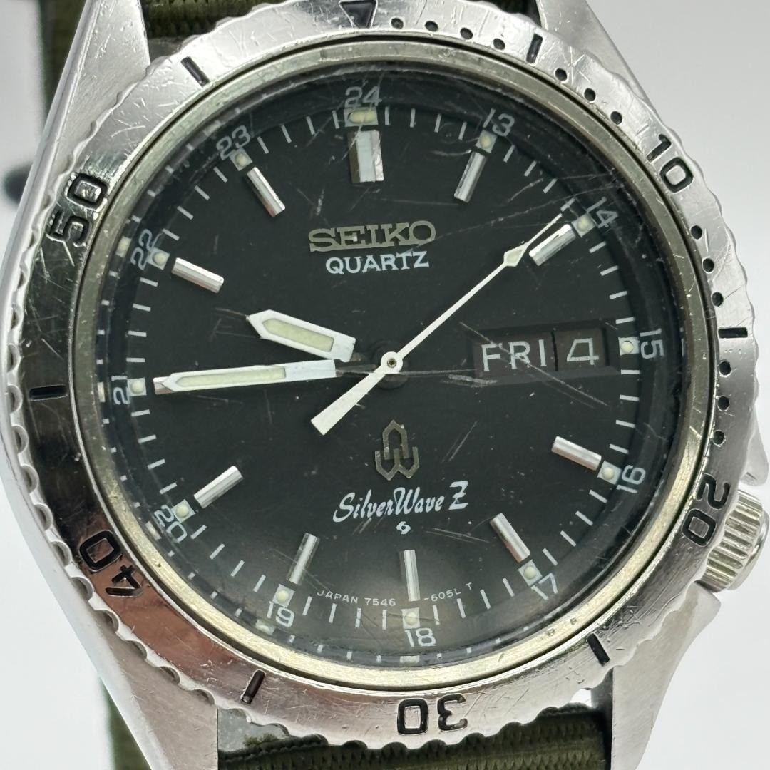 Seiko Silver Wave Z 7546-6050 Quartz Watch 1978, Battery Replaced