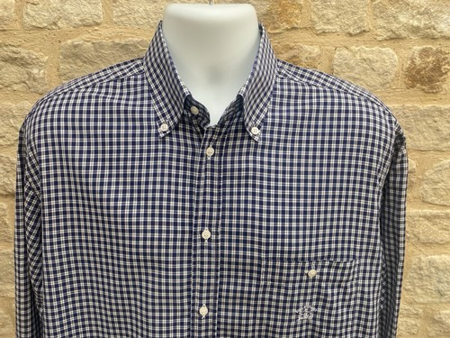 Paul & Shark Yachting Men’s Blue Check Long Sleeve Shirt Size 41/16 XL - Picture 3 of 14