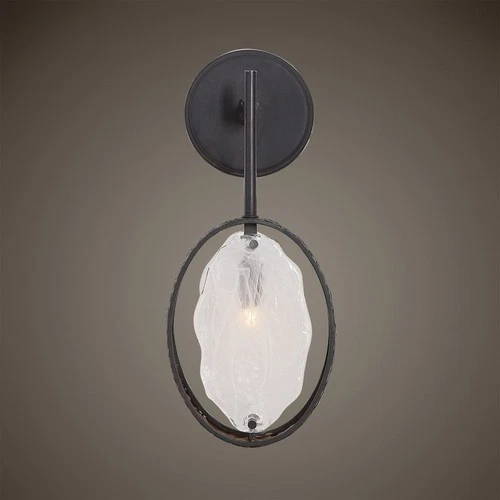 UTTERMOST 22517 MAXIN 1 LIGHT MID-CENTURY MODERN DARK HAMMERED BRONZE SCONCE - Picture 2 of 4