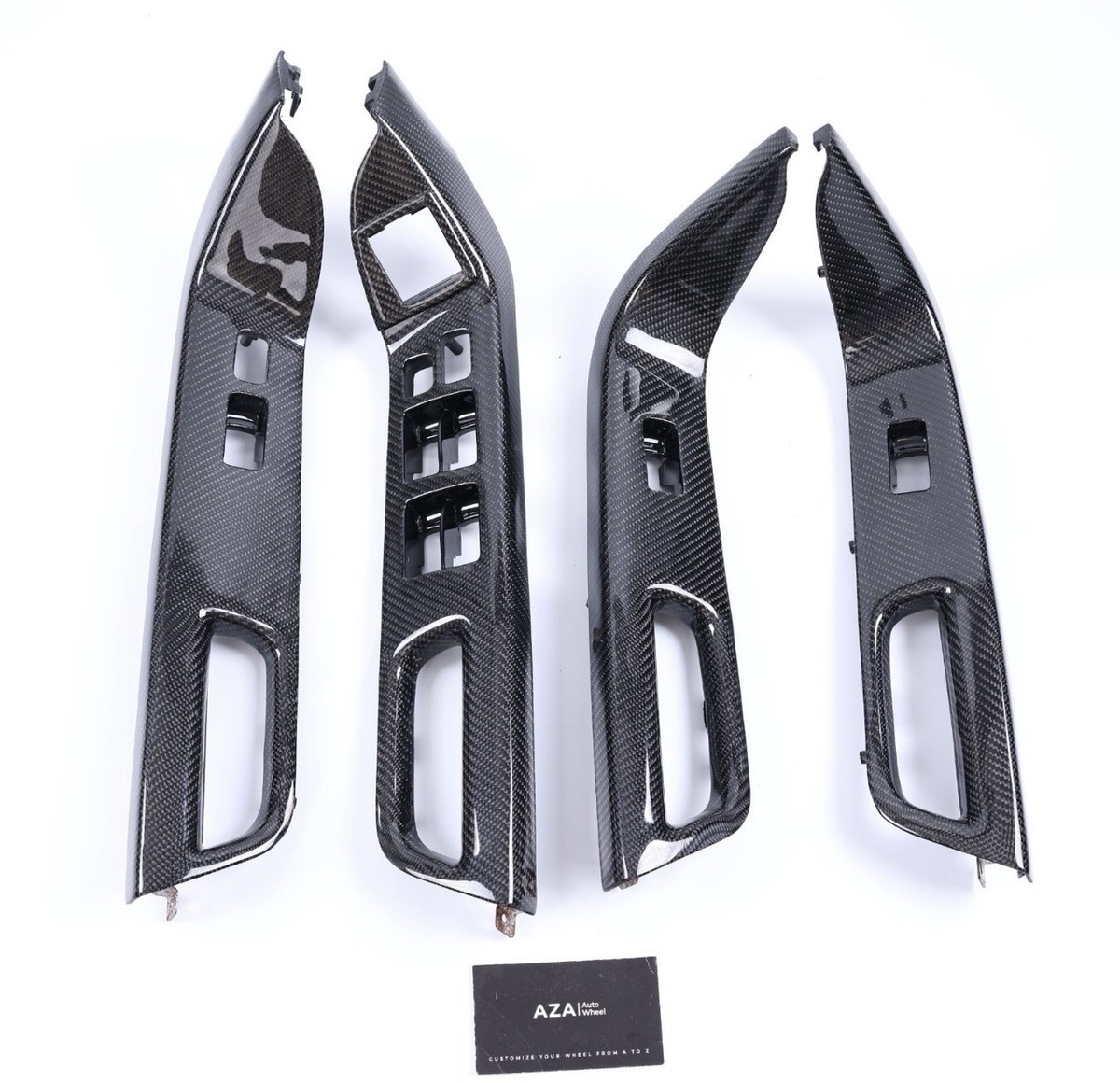 Real Carbon Fiber Window Switch Trims For Mitsubishi Lancer EVO X