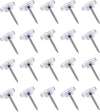 150 Count Push Pins, Clear Thumb Tacks, Flat Tacks Steel Transparent