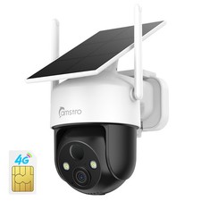 Camstro 4G LTE Cellular 3MP Wireless PT Solar Power Security Camera 2 Way Audio