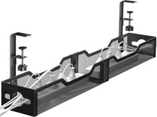 Cable Management Tray No Drill Black 32 Inch Under Desk Wire Organizer