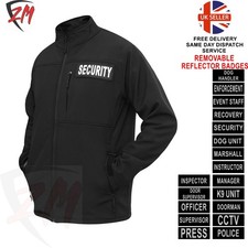 Dog Handler Security Reflector Print Soft Shell Jacket Uniform Mens Zip Pockets