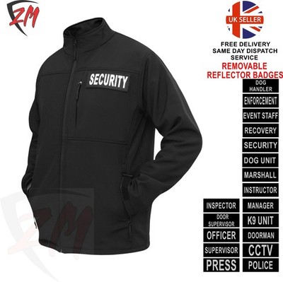 Hundeführer Security Reflektor Print Softshell Jacke Uniform Herren Reißverschlusstaschen
