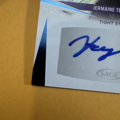 2025 SAGE High Series #AJTII Jermaine Terry II Blue Auto Oregon State/NY Giants - Picture 3 of 10