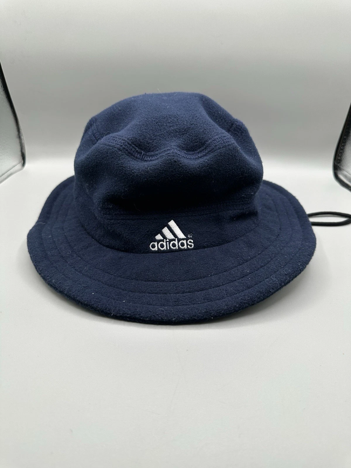 Adidas VTG Fleece Bucket Hat Men L/XL Navy Blue Logo