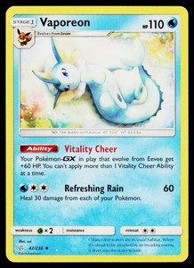 Vaporeon 42/236 Cosmic Eclipse Reverse Holo