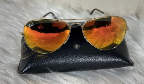 Ray-Ban Sunglasses Italy  Orange Mirror lg metal aviator 3025 181/71 Free Ship