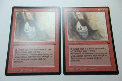 MTG Goblin Caves x2- -The Dark-Lightly Played