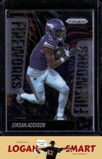 Jordan Addison 2025 Panini Prizm Fireworks #8 Minnesota Vikings