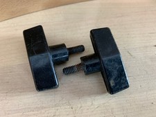 Lot of 2x LUDWIG 80s Vtg Black Plastic 1/4-20 WING BOLT Screw Mount Stand Parts