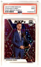 2019-20 Panini Mosaic Fast Break Purple 33/50 Stephen Curry #299 PSA 9 R6220J