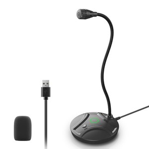 Prêt à brancher USB Microphone informatique, Flexible Gooseneck & Bouton Mute LED – C'est...