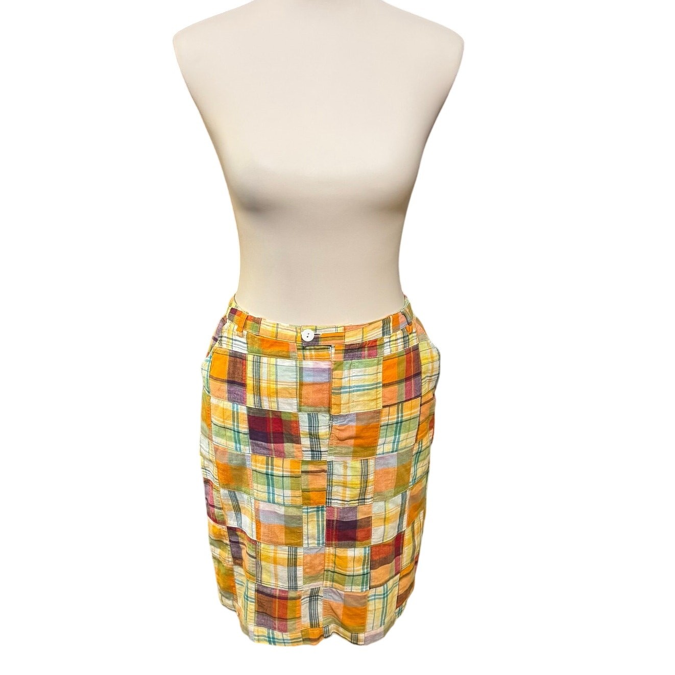 Pendleton Madras Plaid Orange Patchwork Straight … - image 2