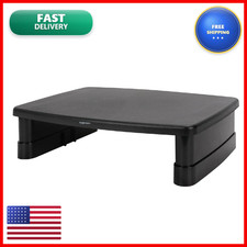 Retailer Basics Height Adjustable Rectangular Computer Monitor Riser Desk Stand