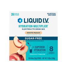Liquid I.V. Hydration Multiplier Sugar-Free, White Peach, 26 ct. Exp 10/26