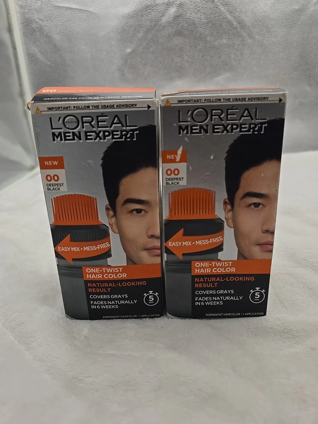 L'Oreal Paris Men Expert One-Twist Permanent Hair Color Deepest Black 00 Lot 2