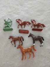 Vintage 1970s Plastic Western Indian With Horses Toys